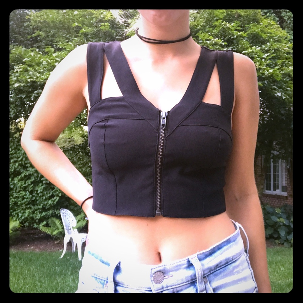 Zip-Up Cut-Out Top
